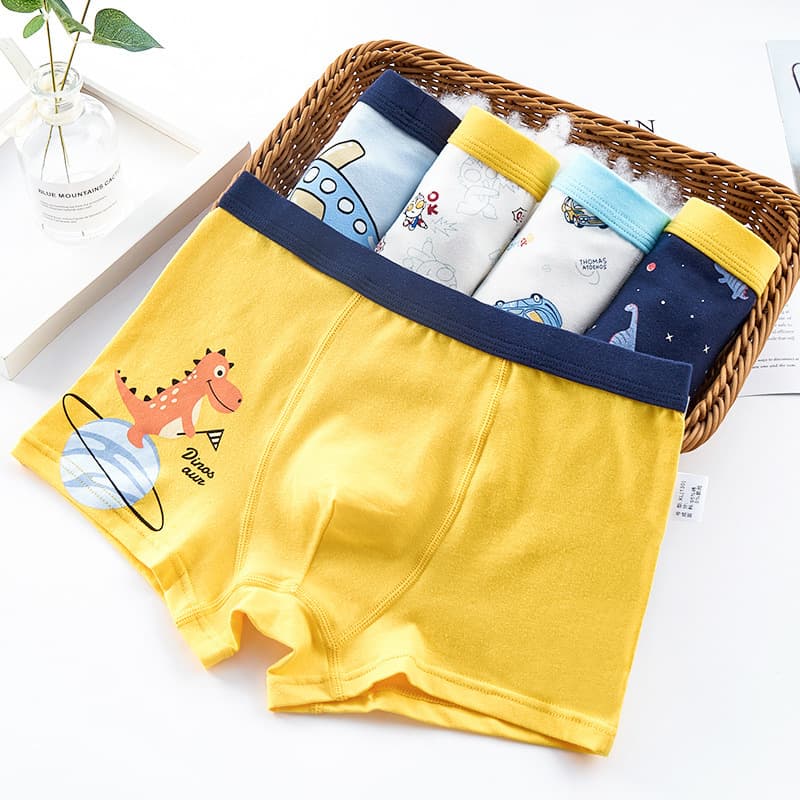 Children's Pure Cotton Underpants Boy's Boxer Shorts Mid-age Kids Briefs Comfortable Shorts For Boys