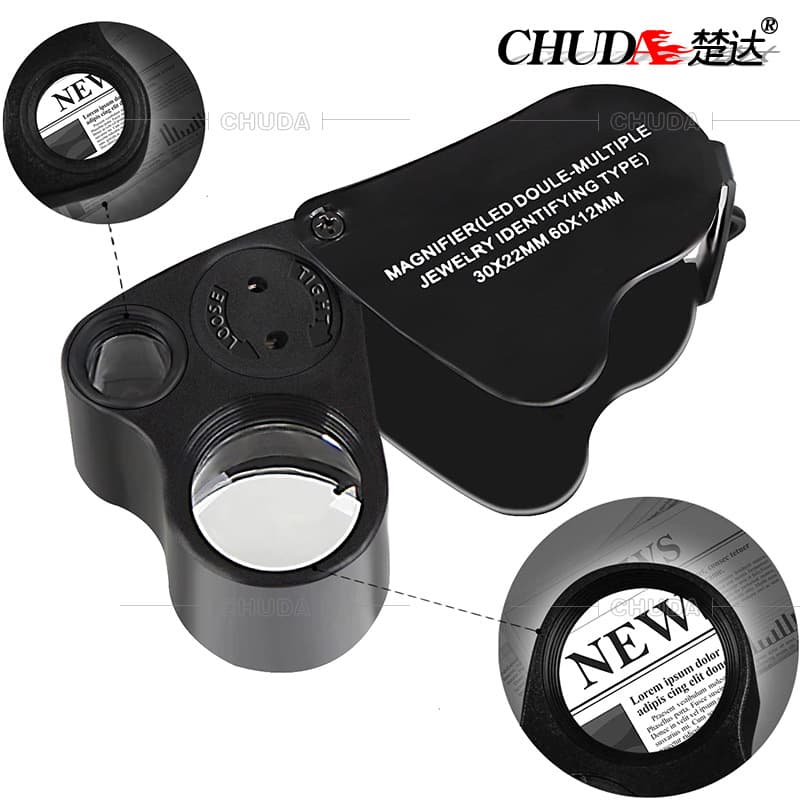 Chuda Jewelry Box Led Magnifying Glass Mother-child Mirror 30x 60x For Appraising Gemstones Metal Material Gift