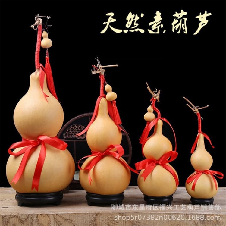 Natural large gourd, white-skinned gourd ornament, medium-sized, waisted gourd, home craft, Chinese knot gourd pendant