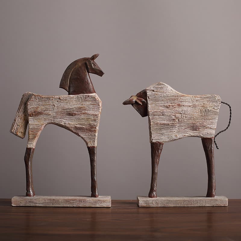 American retro horse ornaments resin crafts living room decorations animal TV cabinet wine cabinet entrance housewarming ornaments