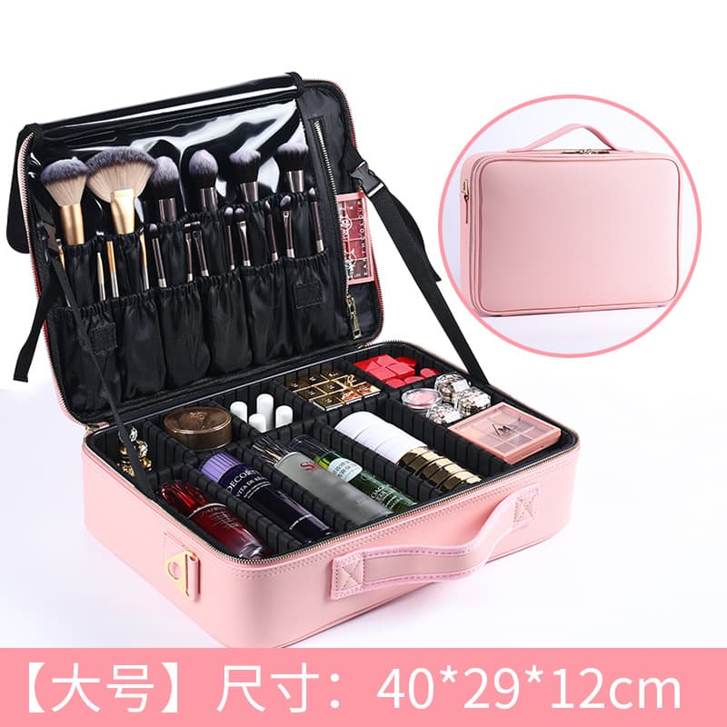 Factory Wholesale Large Capacity Makeup Bag, Embroidery Nail Art Makeup Artist Handheld Divider Tool Box Makeup Case Bag