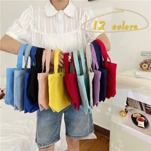 Z01 Bento Bag Small Canvas Tote, Solid Color Lunch Box Bag, Cosmetic Bag, Handbag, Storage Bag for Women, Wholesale Mini Bags