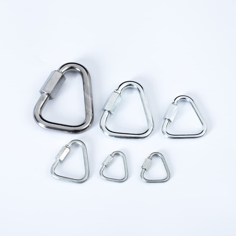 Triangular quick-connect ring galvanized connector carabiner, Mellon lock, triangular lock, climbing lock