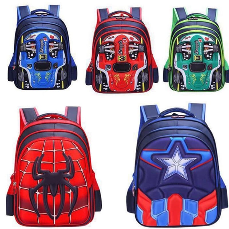 Elementary student backpack wholesale kindergarten 3D car backpack for grades 1-3-6, children's backpack for boys.