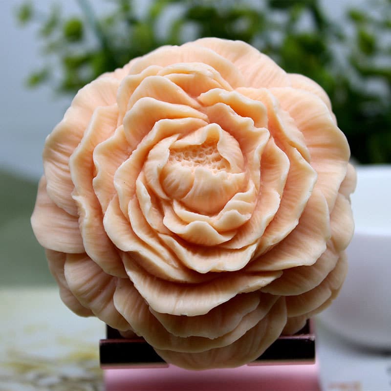 Large Peony Handmade Soap Silicone Mold, Aromatherapy Plaster Resin Mold, Peony Soap Soap Mold