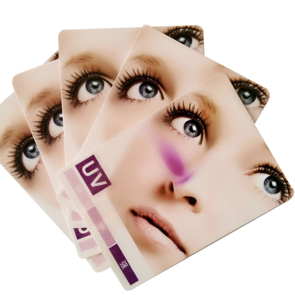 UV Test Card Face Sunscreen Strength Detection 8*11CM Stock Paper Blue-Violet Light Testing Skincare Card