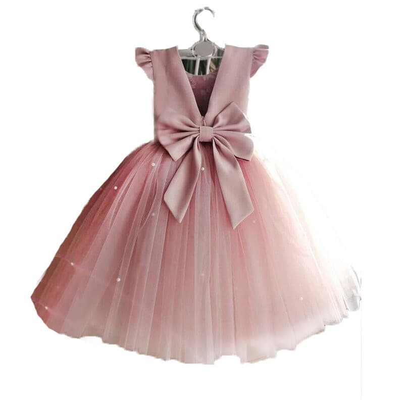 Children's Formal Dress 2026 Pink Floral Hanfu Piano Performance Tutu Princess Dress for Toddler Girls