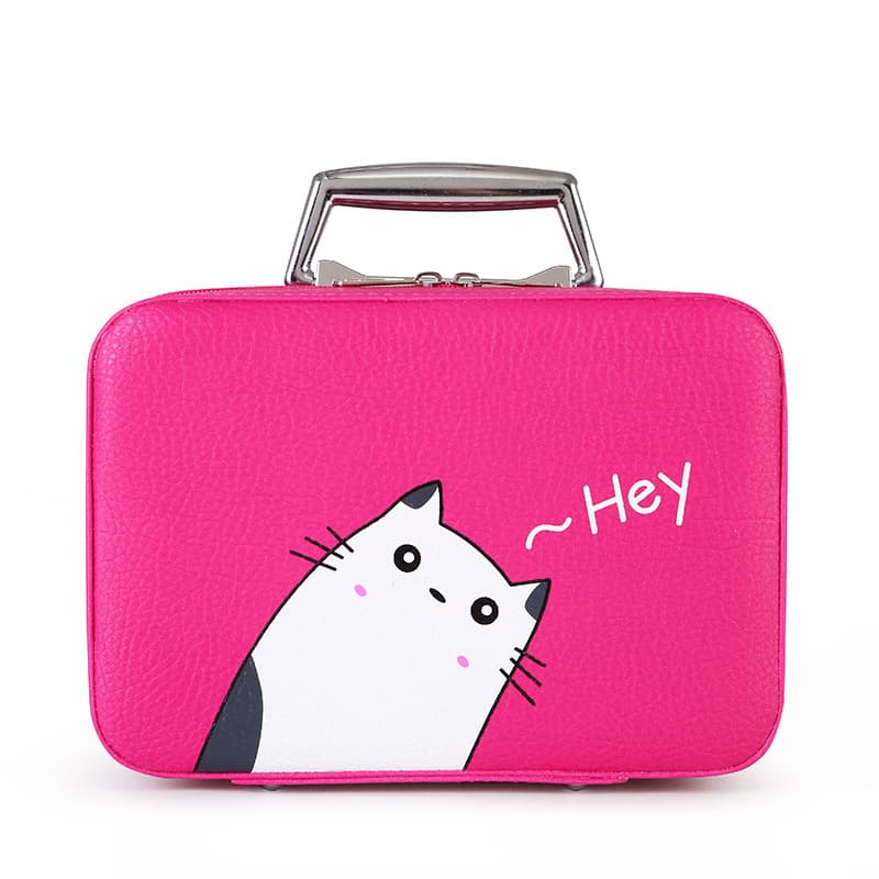 Factory Wholesale Cartoon Cat Handheld Cosmetic Case Portable Large-Capacity Storage Bag High-Fashion Makeup Box