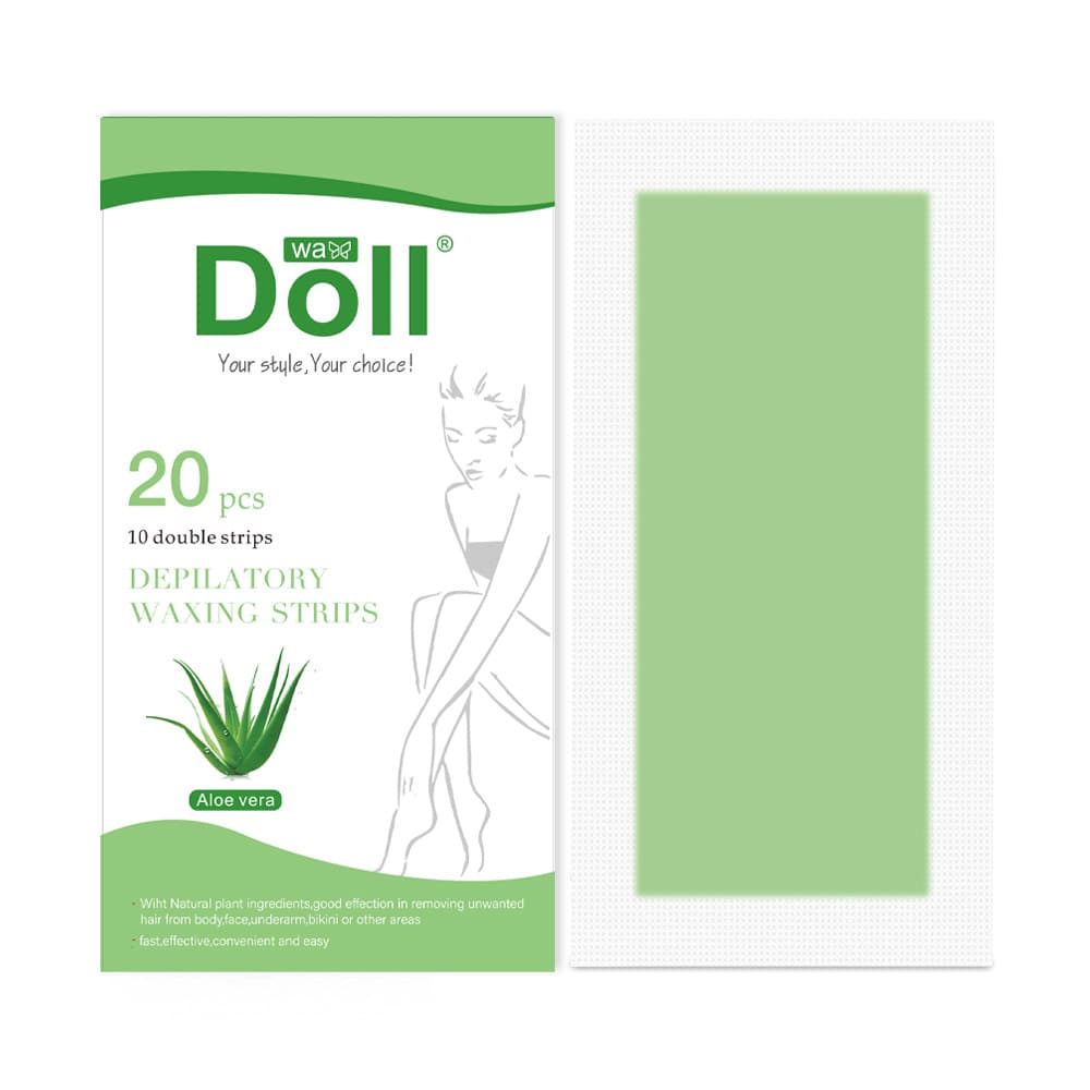 Dollwax Single Sheet Double-Sided Non-woven Hair Removal Wax Strips, Convenient Disposable Leg Waxing, Cross-border Honey Wax Strips, 20pcs Boxed