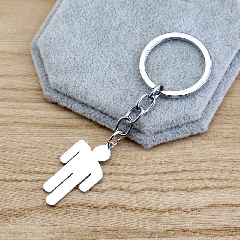 Billie Eilish Stainless Steel Logo Keychain - Billie Eilish Tag Pendant Accessory