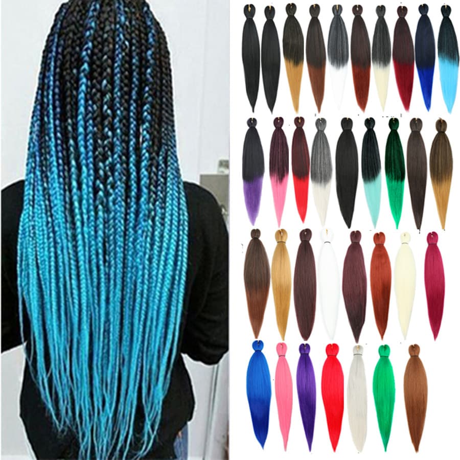 Wholesale EZ Colorful Large Braid Synthetic Gradient Low-Temp Fiber Wig for Women African Fluffy Dreadlock EZ Hair Extension Ponytail