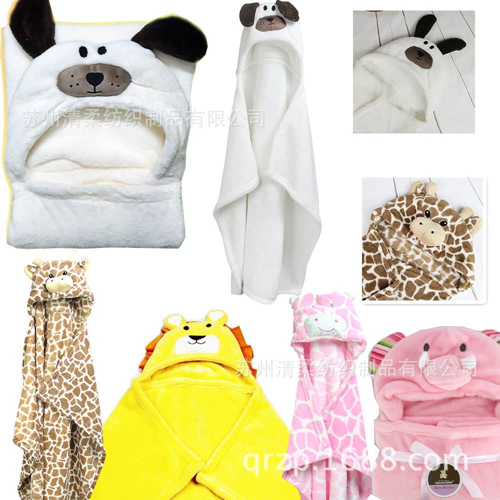 Baby Coral Fleece Blanket Newborn Bath Towel Sleeping Bag Manteau Soft Cozy Comfortable Warm Baby Accessories