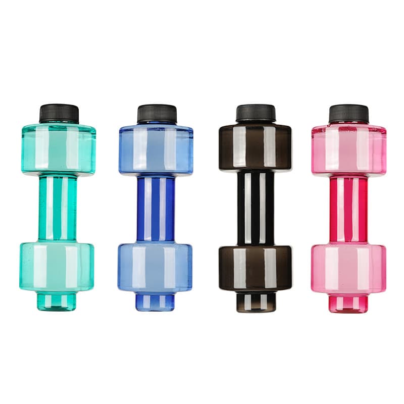 Summer Outdoor Small 550ml Dumbbell Water Cup Fitness Sports Bottle Plastic Student Unique Water Cup Customization