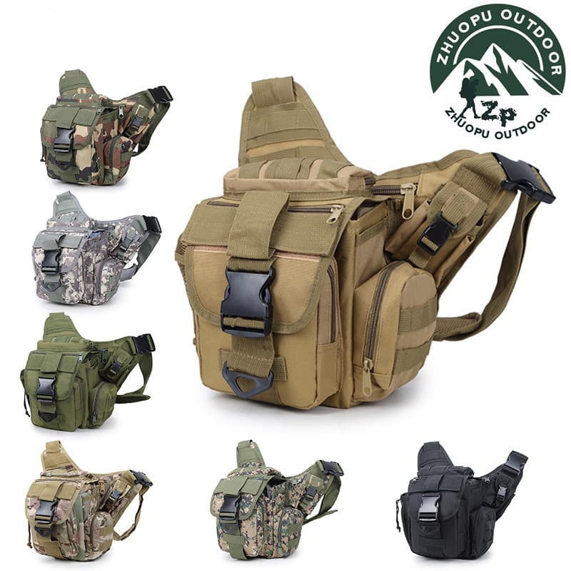 Outdoor sports shoulder bag cross-body large capacity military camouflage mountaineering camping tactical saddle bag camera bag wholesale