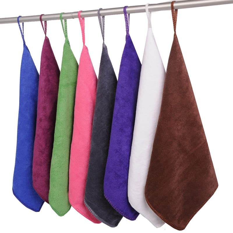 Square Towel Absorbent Microfiber Small Thickened Gift Hanging Towel Kitchen Rag with Logo Printing Hand Towel Quick-dry Absorbent