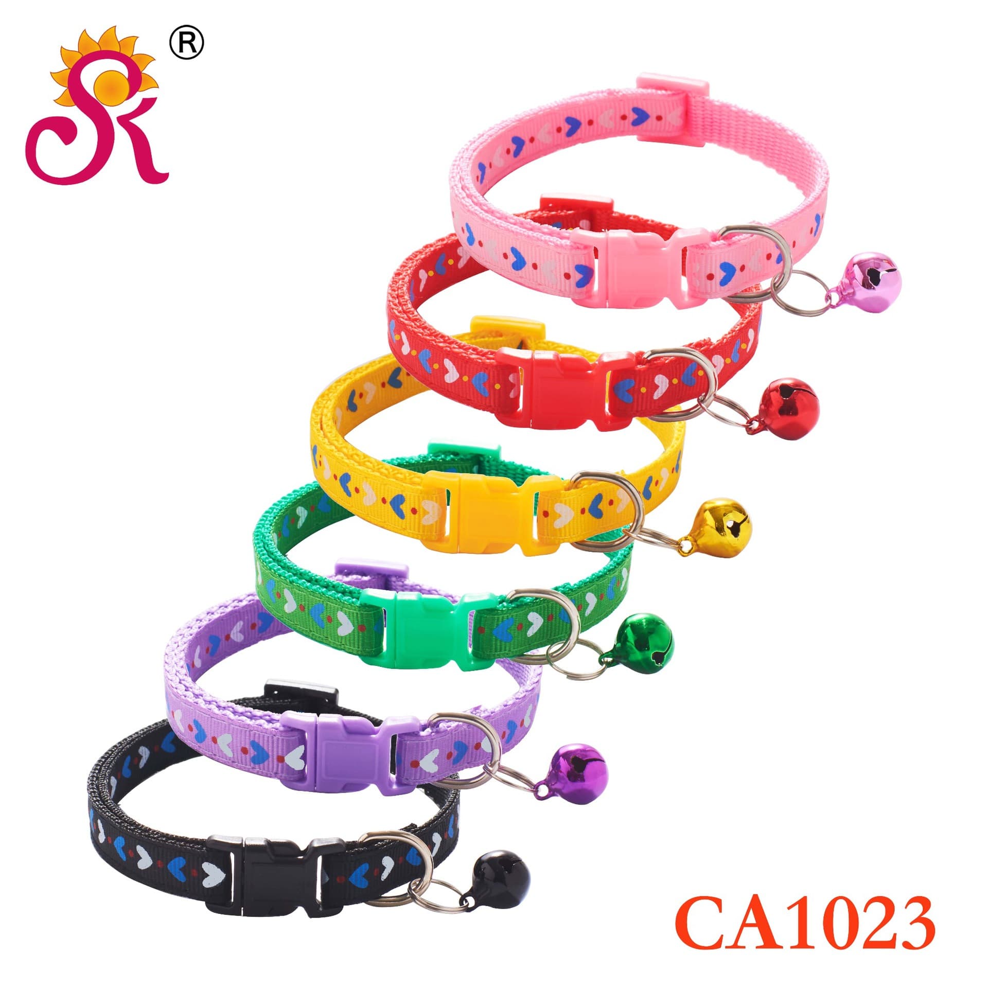1.0 Red Dot Heart Cat Collar Pet Dog Bell Collar Cat Dog Collar Dog Chain In Stock Factory