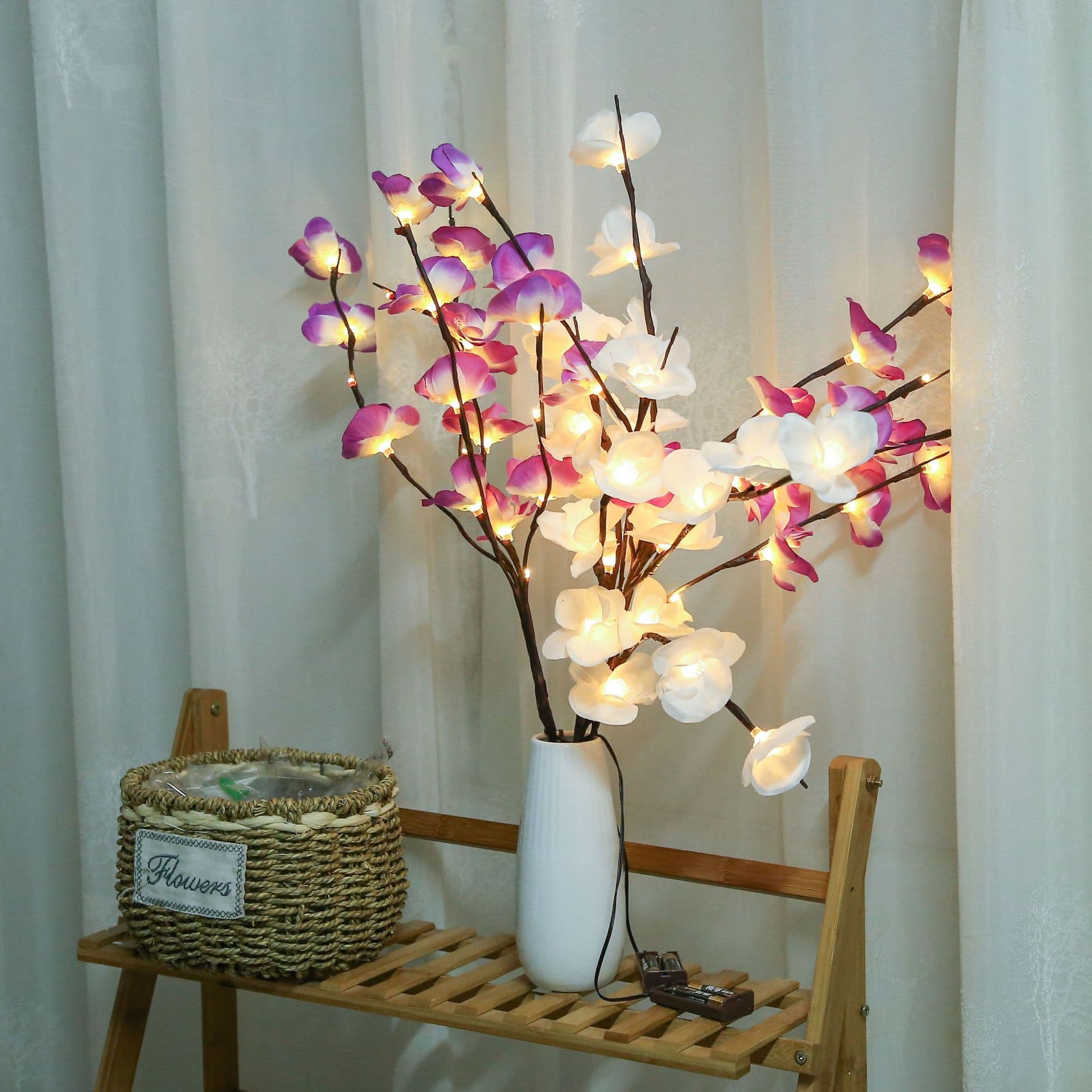 Creative LED Butterfly Orchid Branch Lights Artificial Branches Nordic Style Room Decor Colorful Lights Homestay Display