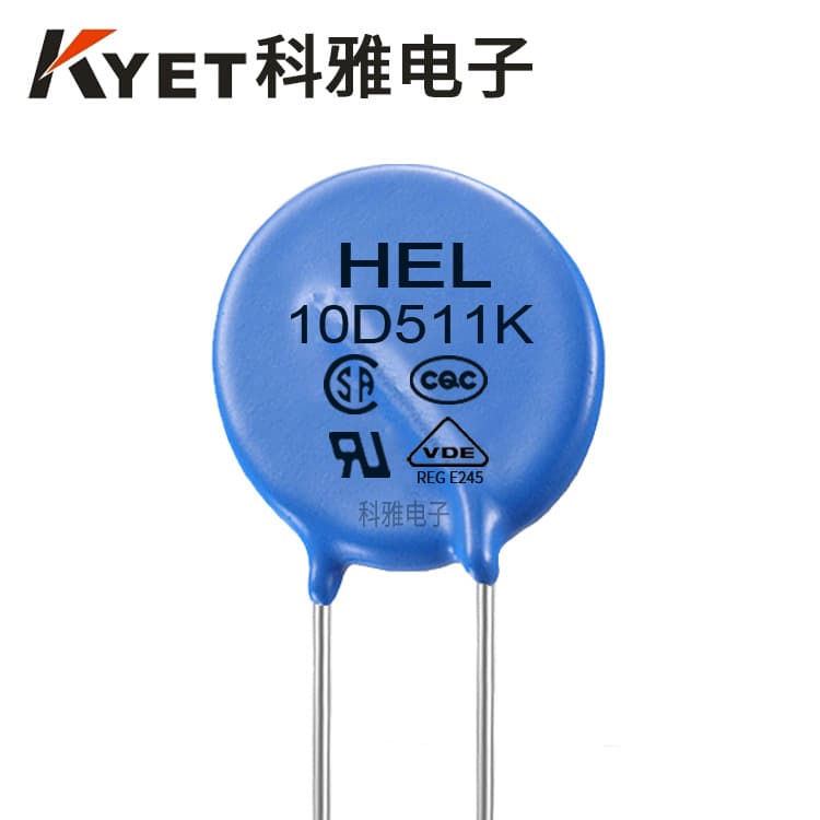 Through-hole zinc oxide varistors HEL 10D511K 10D varistors, lightning protection type, surge absorption.