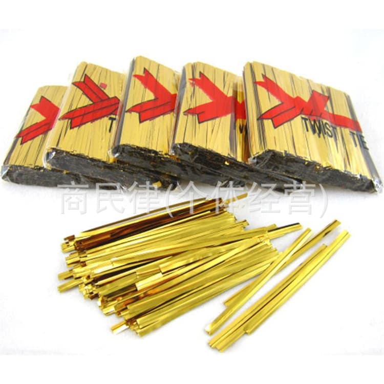 Factory price supply 6cm tie wire food and drug tie wire gold and silver tie crafts accessories gold and silver