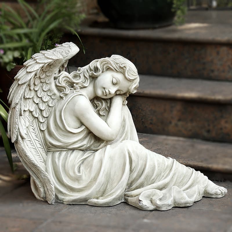 Garden Antique Color Retro Indoor and Outdoor European Resin Craft Decoration Courtyard Villa Ornament Sleeping Angel