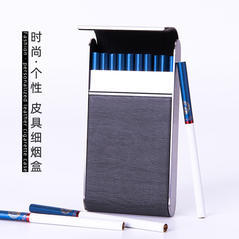 Leather Carbon Fiber Metal Iron Clip Cigarette Box 20-Pack Cigarette Box Advertising Cigarette Box Wholesale Leather Cigarette Bag Manufacturer Wholesale