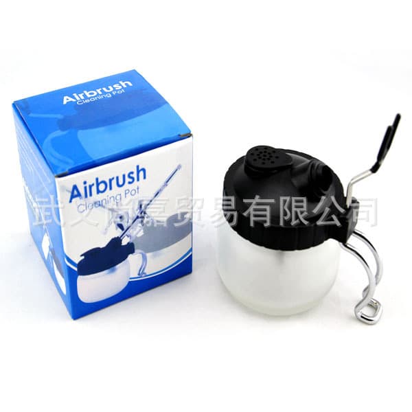 Patent Product Cross-border Worry-free Multi-functional Airbrush Cleaning Pot with Waste Liquid Collection Bottle and Metal Stand