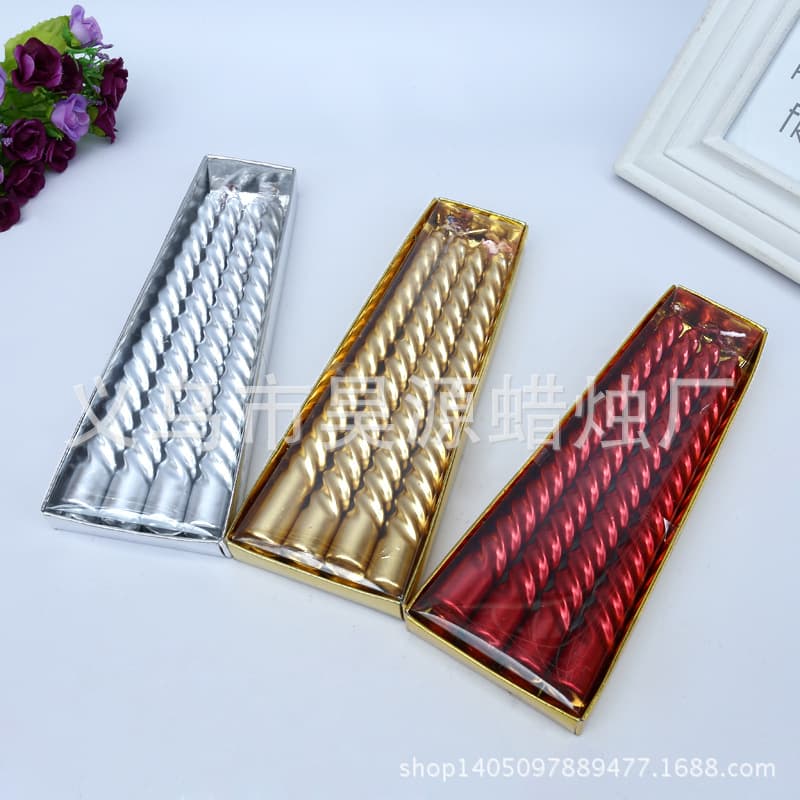 Threaded Taper Candle, Romantic Spiral Long Candle for Western Dining, Weddings, Smoke-Free Christmas Birthday Candle Holder, European Style Candle Wholesale