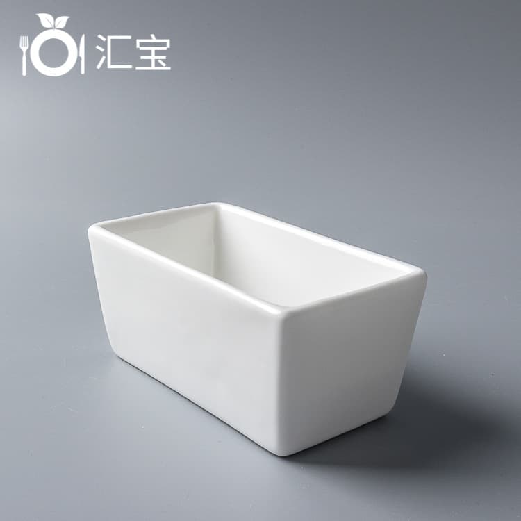 Creative Design Flat Rectangular Pot - Manufacturer Wholesale 4.25 Inch 150ml Dessert Pot, Snack Square Bowl with Side Dish Bowl