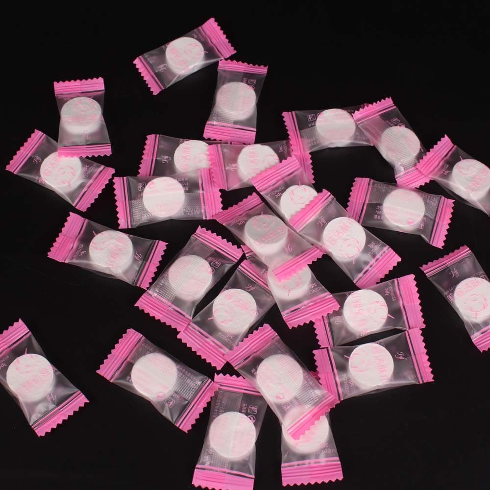 Disposable Compressed Towels Individually Wrapped Cleansing Towels Candy Pure Cotton Portable Compressed Facial Towels Daily Goods
