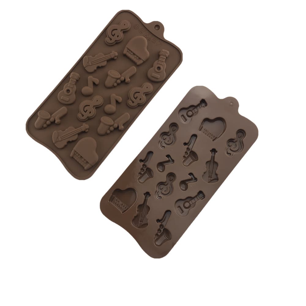 14-link Music Instrument Chocolate Mold Non-stick Easy To Demold Food Grade Chocolate Mold For Daily Kitchen Use/Cake Making