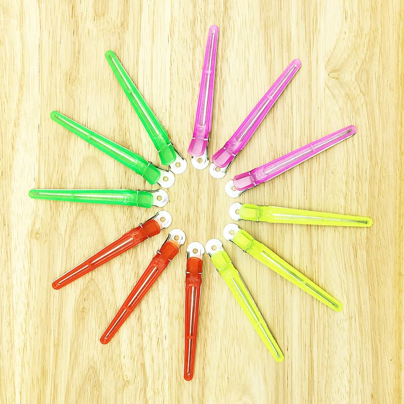 Factory direct supply duckbill clip semi-plastic stainless steel one-word clip hair salon special partition care positioning clip hairdressing clip