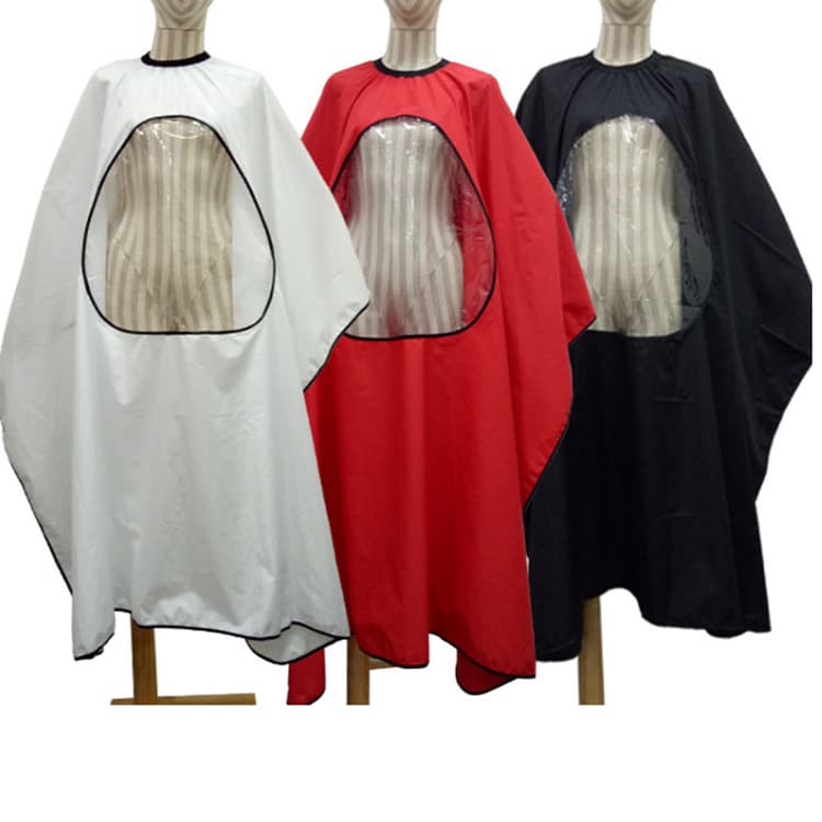 Factory Wholesale Barber Cape Adult Small Transparent Phone Visible Dyeing Perm Cape Visible Hair Dye Cape