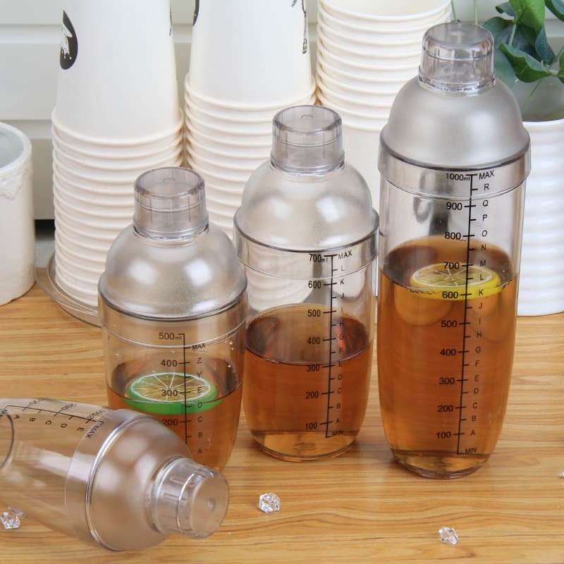 Customized thickened food-grade PC shaker cup, hand-whipped lemon shaker, bar mixer