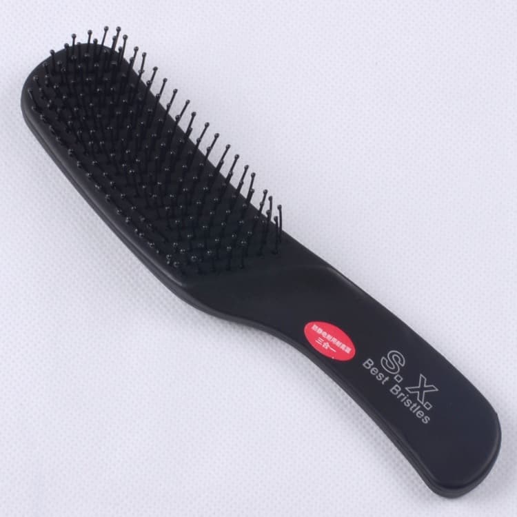 196B Factory Wholesale Black Wood Grain Series Rib Comb for Blow-Drying Massage, Straight and Curly Hair, Black Barber Comb