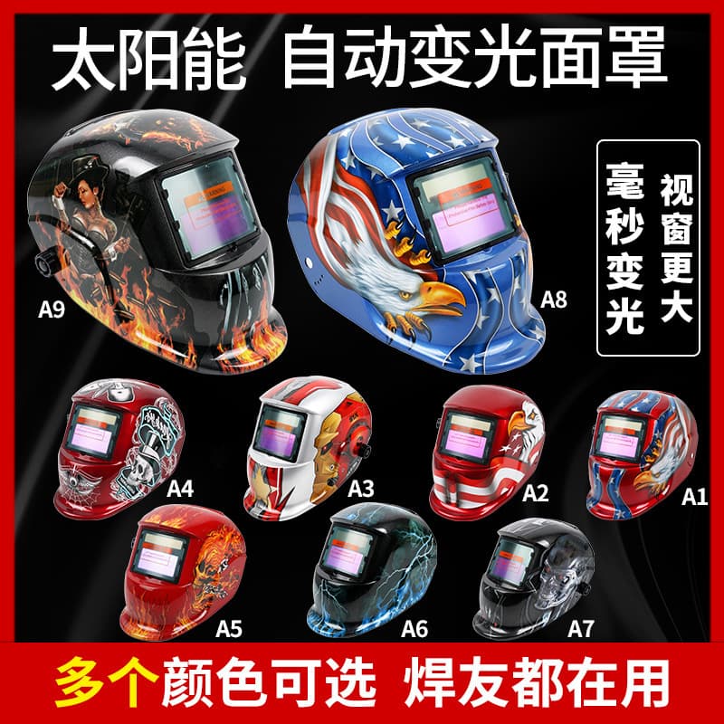 Source Factory Solar-Powered Auto-Darkening Welding Helmet for Argon Arc Welding and Protective Headgear