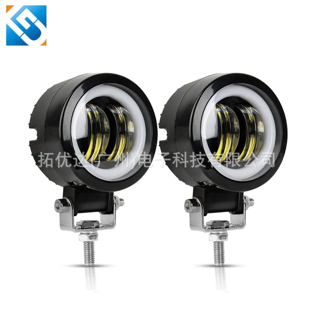 Cross-border Car/Motorcycle LED Light 3inch Lens 20W Angel Eye Front Auxiliary Road Fog Light Spot Light