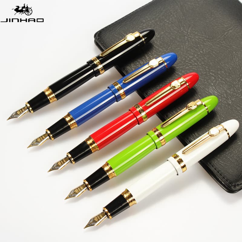 Jinhao 159 Fountain Pen - Student Calligraphy, Office Business Metal Signature Pen, Replaceable Ink Cartridge Nib, Engraving