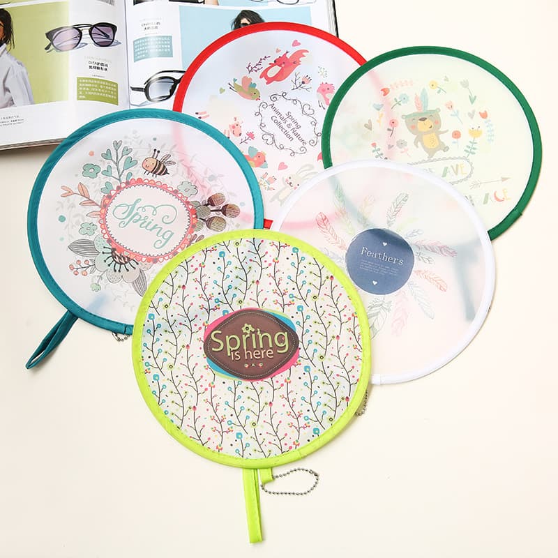 Cartoon Folding Fan Round Fan Mini Portable Cartoon Fan for Women Children Round Fan Kids Folding Fan Summer Folding Fan