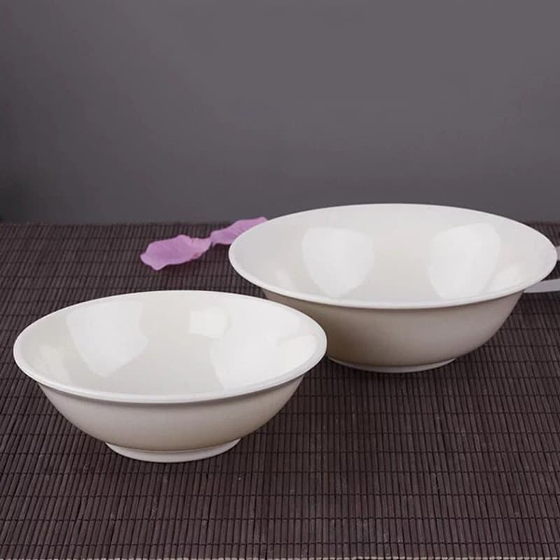 Chinese Style Minimalist Hotel All-White Noodle Bowl with Lid Rice Bowl Magnesium Porcelain Wonton Bowl Ceramic Commercial Beef Noodle Bowl