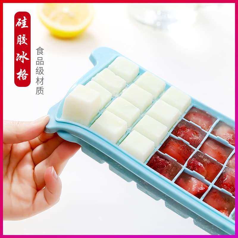 Silicone Ice Cube Tray with Lid - Silicone Ice Cube Storage Box, Kitchen Gadget, 24 Grid / 36 Grid Frozen Ice Cube Mold