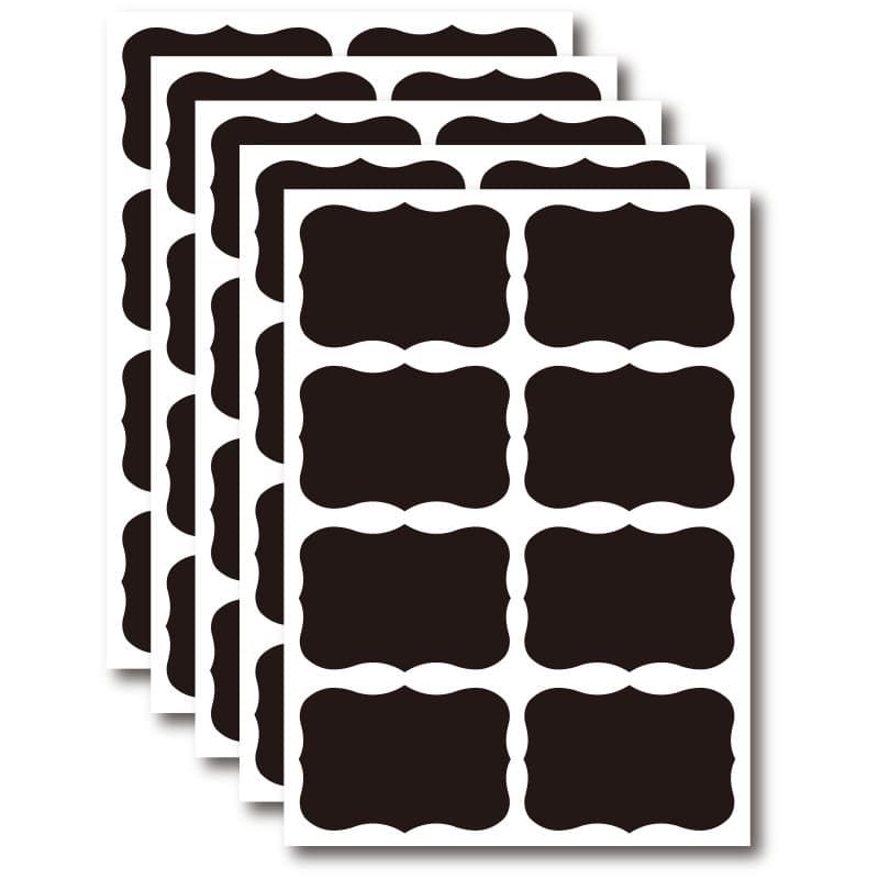 Cross-border Source Blackboard Sticker Label PVC Waterproof Writable Irregular Blackboard Sticker 8 Stickers per Sheet In Stock