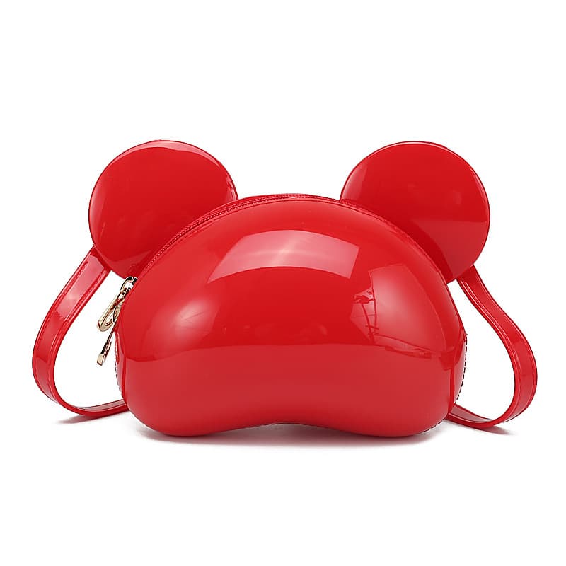 2024 New Transparent Jelly Bag Cartoon Mickey Ears Bag Textured Crossbody Small Bag Shoulder Bag Summer Versatile