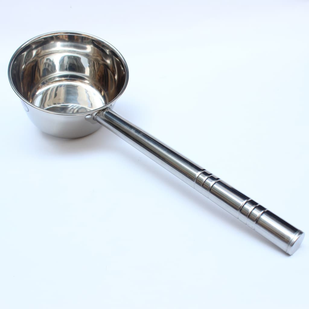 Stainless Steel Flat Bottom Water Ladle with Square/Round Handle, Long Handle Multi-Purpose Stainless Steel Water Scoop, Extended Kitchen Dipper