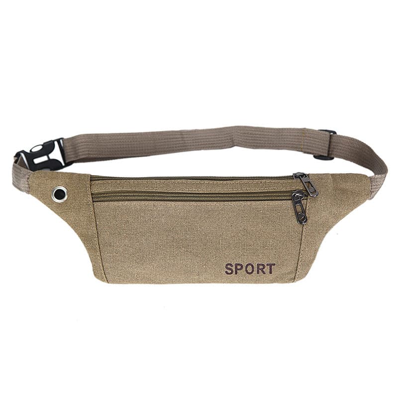 Factory Direct Korean Style Sports Casual Canvas Hidden Anti-theft Body Waist Pack for Men and Women, Travel Cycling Backpack