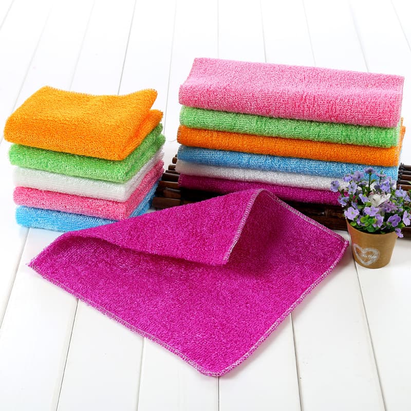 Bamboo fiber dishcloth, absorbent and oil-resistant kitchen cleaning cloth, household daily necessities, drop shipping available