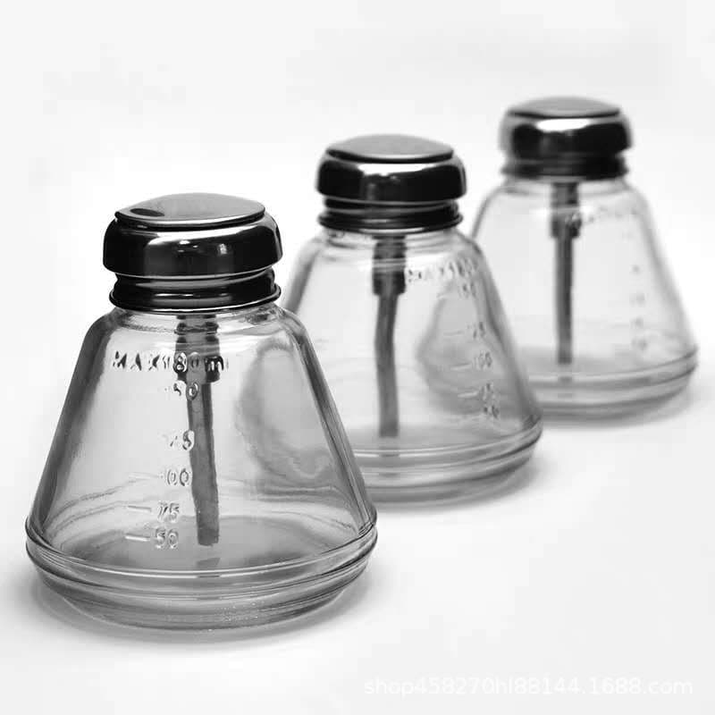 Press-type Glass Alcohol Bottle Circuit Board Cleaning Bottle Phone Repair Copper Core Transparent Alcohol Bottle Sealed Electronic