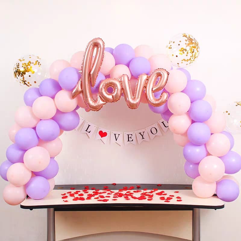 Small tabletop archway, birthday party decoration, detachable and portable table balloon display stand support.