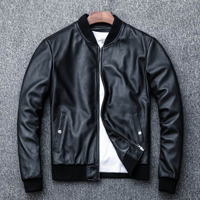 New Off-Season Clearance Genuine Leather Jacket for Men Top Layer Sheepskin Baseball Jacket Plus Size