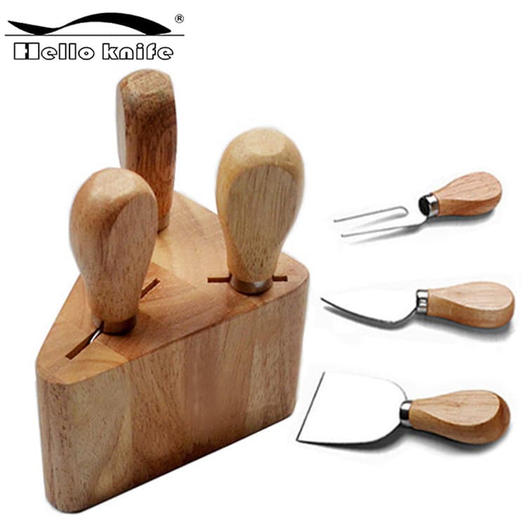 Stainless Steel Cheese Knife Set, Butter Knife, Pizza Knife with Knife Holder, Household Cheese Tool Set, Factory Direct Sale