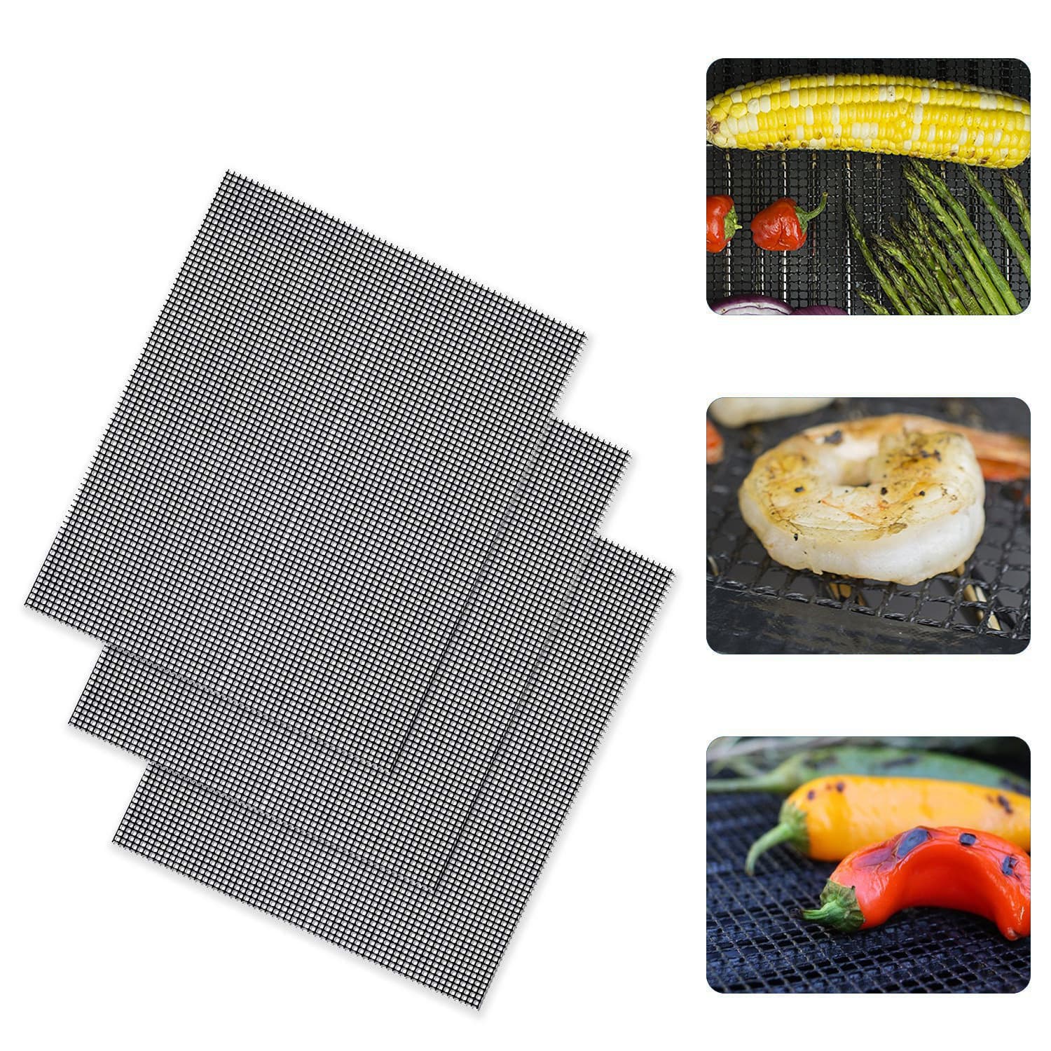 Teflon BBQ Mat Grill Net Fiberglass Meat Grilling Field High Temperature Resistant BBQ Non-stick Grid Mat